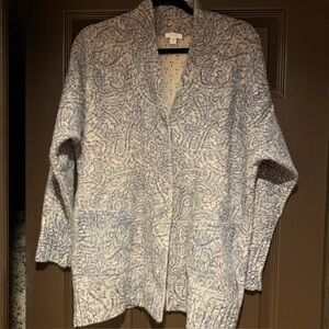 Pure Jill Snap Front Cardigan PM pockets bl/wh/grey